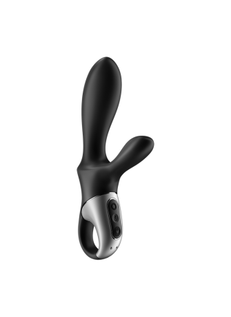 Vibromasseur rabbit noir USB, chauffant et connecté Heat Climax+  Satisfyer - CC597791